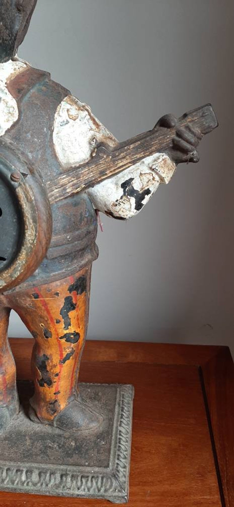 Antique 19th century cast iron black man playing a banjo clock Etsy