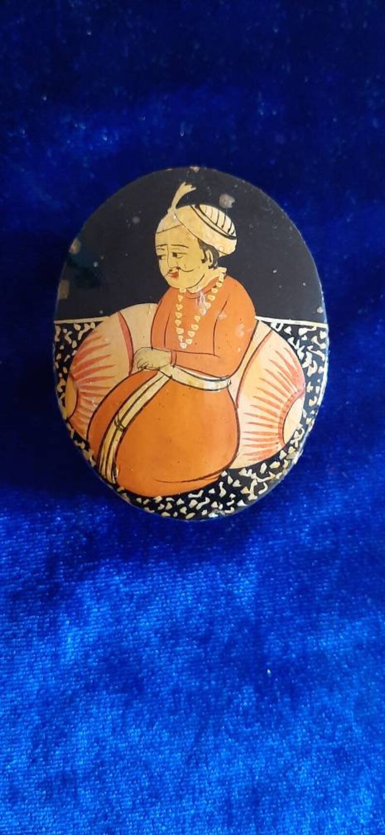 Decorative Indian lacquered pill box
