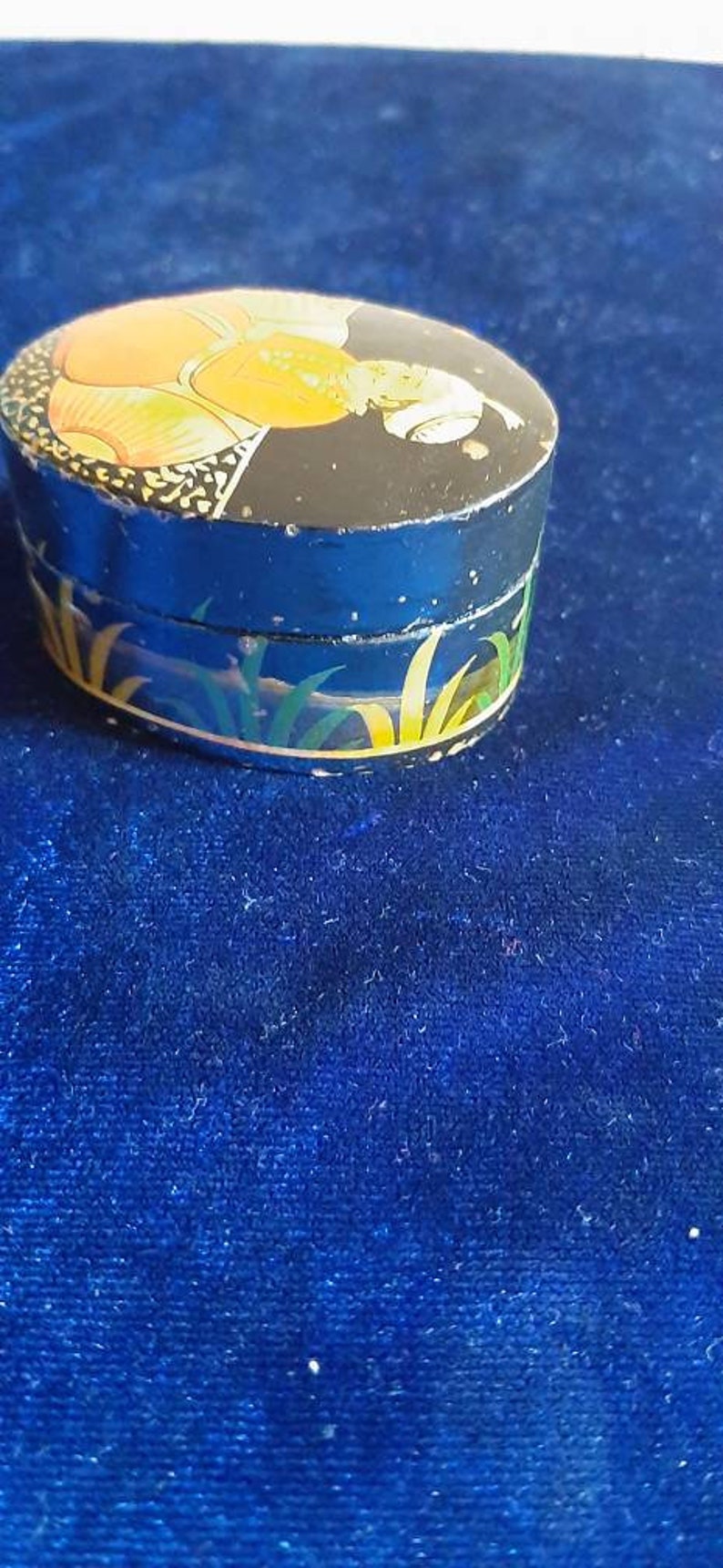 Decorative Indian lacquered pill box