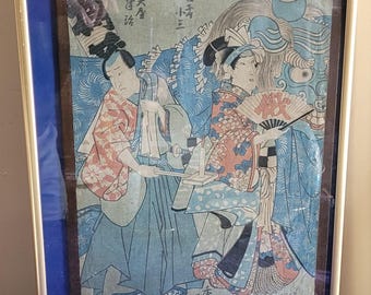 Beautiful 19th century Japanese Ukiyo-e woodblock print by Utagawa Kunisada
