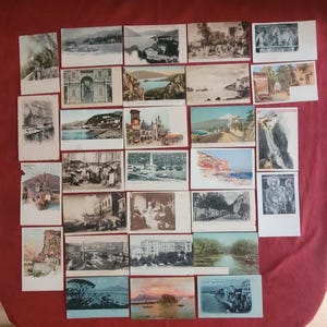 Fabuleuse collection de 30 cartes postales topographiques souvenirs du début du XXe siècle