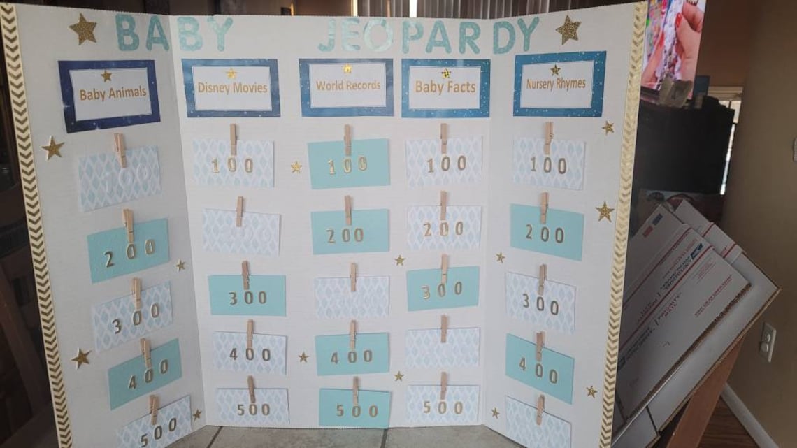 Baby Jeopardy Baby Shower Game Etsy