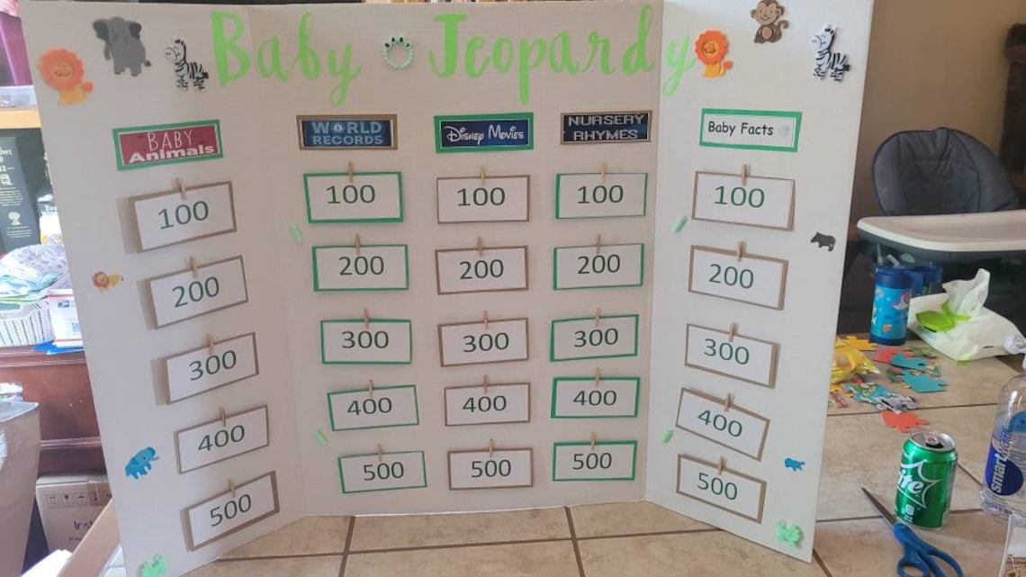 Baby Jeopardy Baby Shower Game Etsy