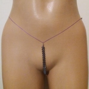 Graue Perle g - String / Micro Gstring / Sexy Perlen Höschen / Extreme Micro Tanga / Braut Dessous / Hochzeit Dessous / Sexy Dessous / Geschenk für sie