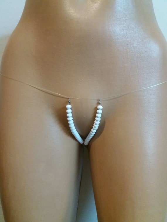 White Pearls G String/ Micro G String/ Crotchless Panties/ Sexy