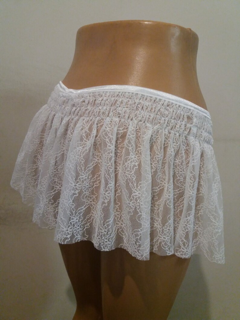 White Lace Skirt G String/ White Lace G-string Panties/ White - Etsy