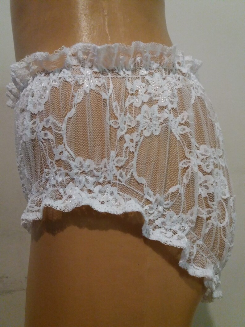 White Lace Ruffle Shorts/ Lace Sleeping Panties/ Wedding - Etsy