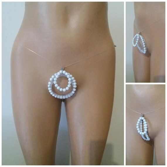 Double Pearl Penis Ring/ Penis Jewelry/ White Pearls G String