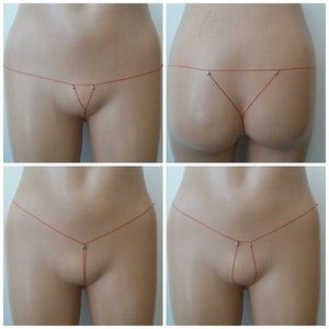 Der kleinste Bikini der Welt für Männer und Frauen rot / Micro G - String / Sexy Höschen / Extremer Mikro-Tanga / Herausgestellter Bikini