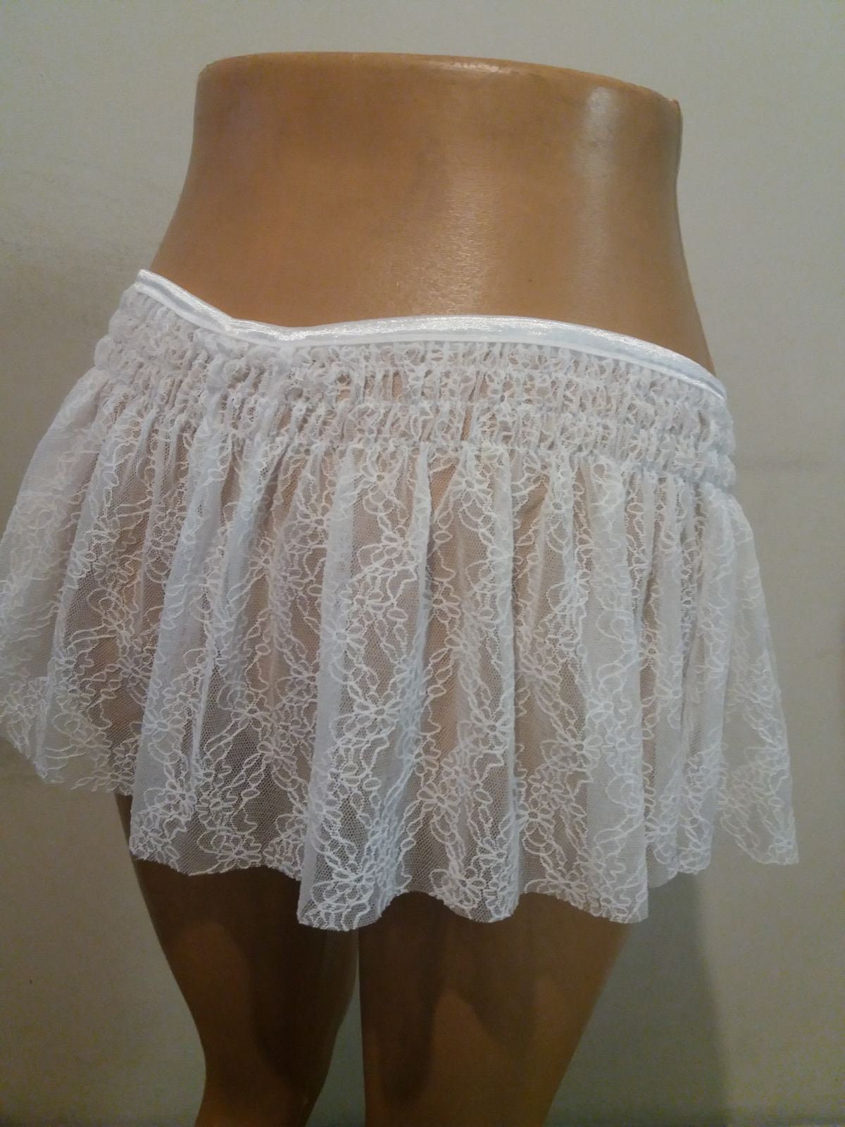 White lace skirt g string/ White lace G-string panties/ White | Etsy