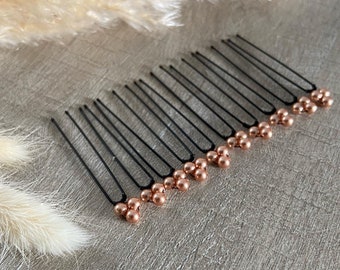 10 épingles chignon perles Rose Gold haute qualité Accessoires coiffure mariée mariage