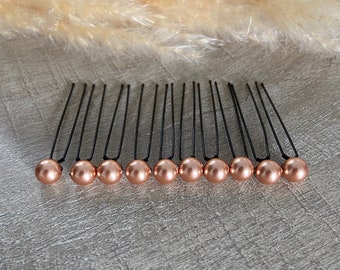 10 épingles chignon perles Rose Gold haute qualité Accessoires coiffure mariée mariage