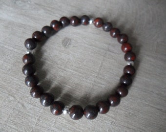 10 perles semi précieuses gemmes JASPE 8mm DALMATIEN ////29