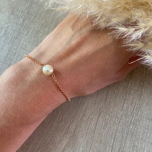 Roségold-Set, Elfenbein-Perlen-Ohrringe, Halskette, Armband, Hochzeitsschmuck, Brautschmuck Bild 7