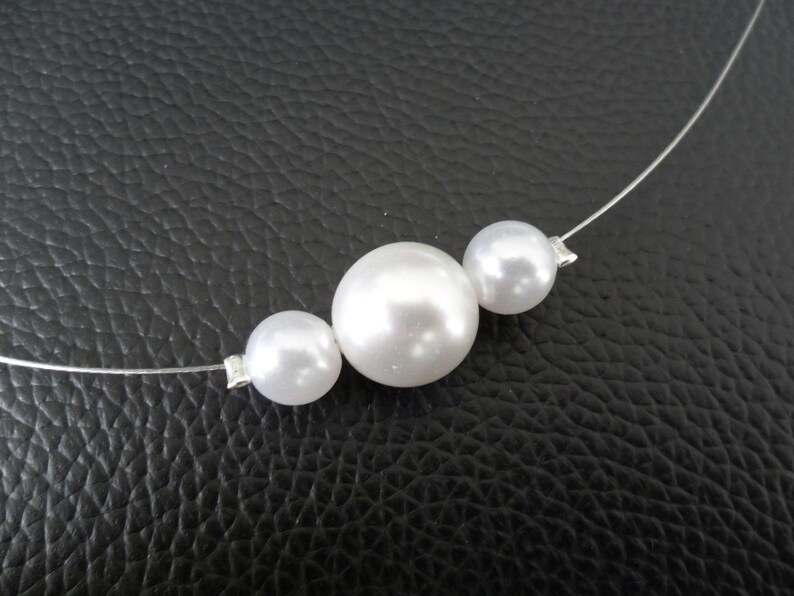 Collier mariee collier mariage collier perles nacrées blanches bijoux mariage bijoux mariée accessoires mariée mariage bohème champêtre image 2