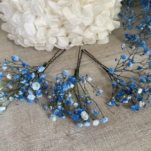 3 gypsophila hair pins Hair accessories Bridal bun wedding dried flowers image 7