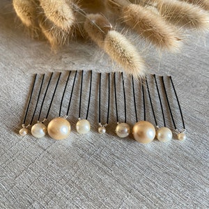 9 ivory pearl bun pins Bridal wedding hair accessories image 2