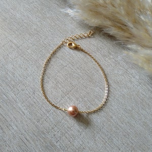 Rose Gold set bracelet earrings back necklace bun pins fine golden chain pearly beads wedding jewelry bridal jewelry image 7