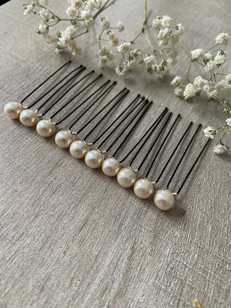 10 pearly pearl bun pins bridal hairstyle wedding hairstyle bridal chignon wedding bridal boho wedding boho accessories image 2