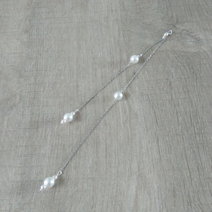 Gioiello posteriore con perla bianca Ciondolo Gioiello posteriore per collana posteriore da sposa Bigiotteria Gioielli da sposa Gioielli da sposa