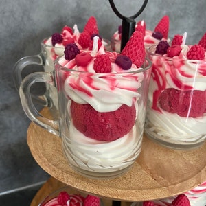 Gourmetkaars Rode vruchten geurkaars Geurkaars met chantilly Grasse geur Bruiloftsgast cadeau-idee