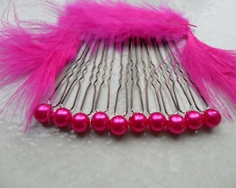 10 épingles à chignon perle nacrée fuchsia Accessoires coiffure mariage chignon mariée accessoires cheveux