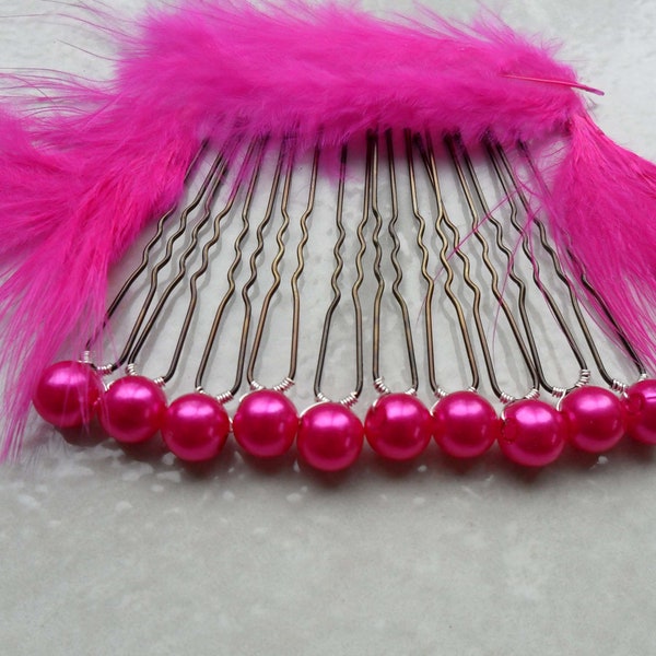 10 épingles à chignon perle nacrée fuchsia Accessoires coiffure mariage chignon mariée accessoires cheveux