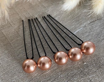 5 épingles chignon perles Rose Gold haute qualité 1cm Accessoires coiffure mariée mariage Chignon mariee chignon mariage bohème