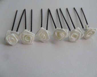 6 épingles chignon fleur ivoire accessoires coiffure accessoires cheveux chignon mariee chignon mariage bohème champetre
