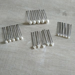 9 ivory pearl bun pins Bridal wedding hair accessories image 3