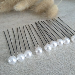 10 bun pins Wedding White pearly pearl Bridal hair accessories image 2