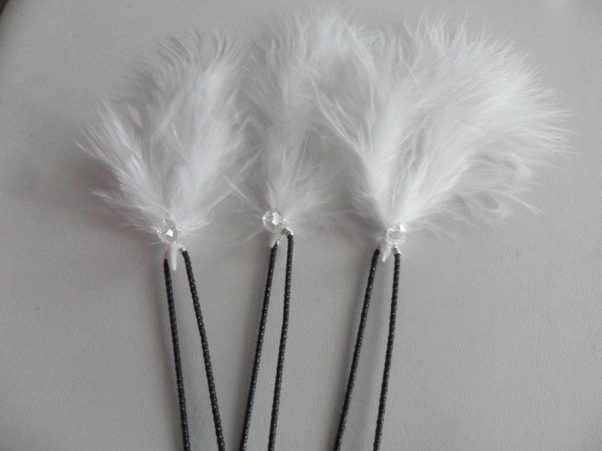 3 White Pearl Rhinestone Bridal Hair Accessories Feather Hair Etsy