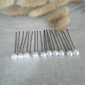 10 bridal bun pins White pearly pearl Bridal hair accessories Wedding hair accessories