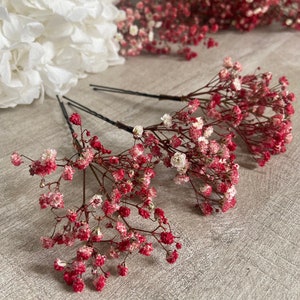 3 gypsophila hair pins Hair accessories Bridal bun wedding dried flowers image 6