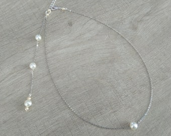 Collier mariée et bijou pendentif dos nu chaîne fine perles nacrées ivoires bijoux fantaisie bijoux mariage bijoux mariée