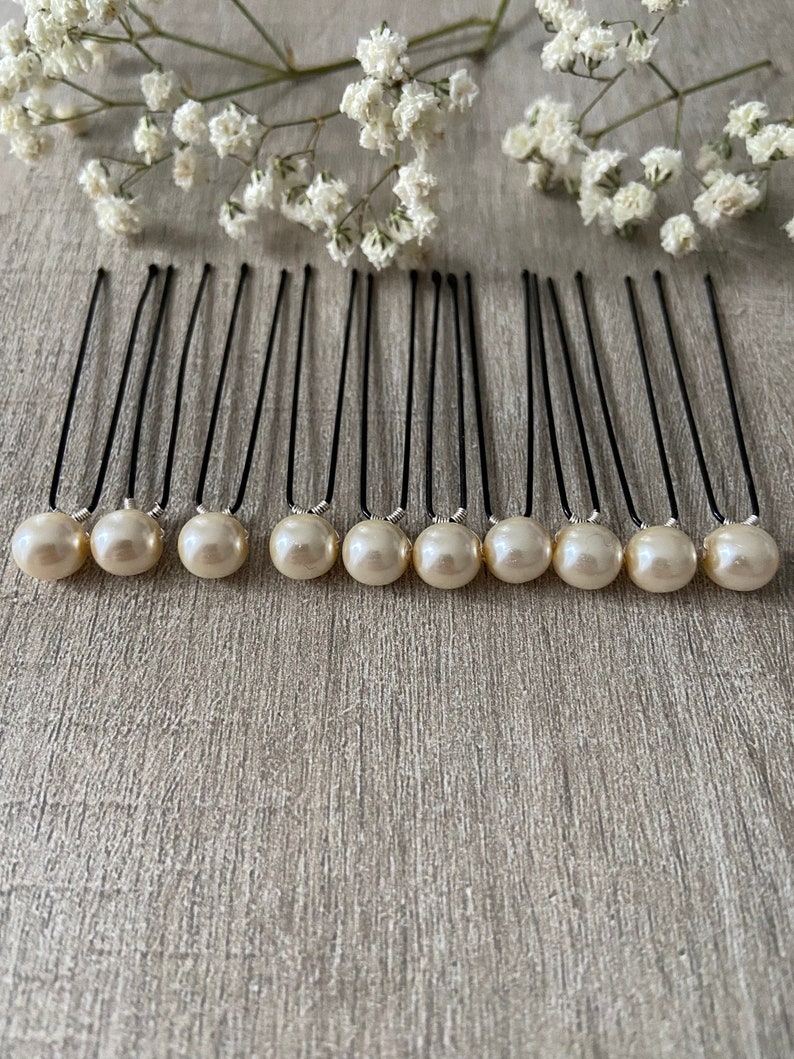 10 pearly pearl bun pins bridal hairstyle wedding hairstyle bridal chignon wedding bridal boho wedding boho accessories image 1