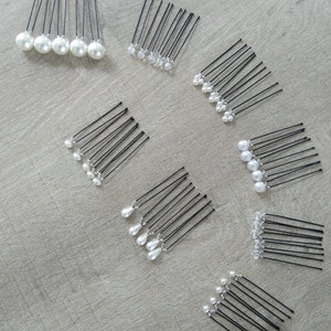 10 white pearly pearl bun pins Wedding bridal hair accessories image 3