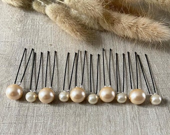 10 spille per chignon con perle avorio Accessori per capelli da sposa acconciatura da sposa chignon da sposa boho bohémien