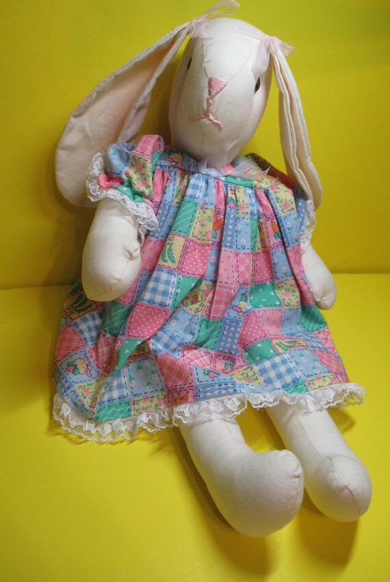 Country Bunny Stuffie Toy or Bunny Collector Cotton Fabric Etsy