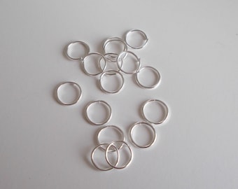 1 lot de 10 anneaux ouverts en argent  925 diamètre 8 mm