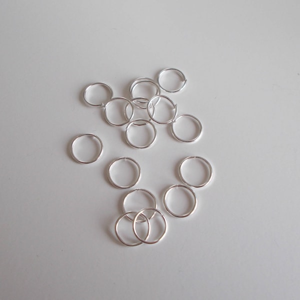 1 lot de 10 anneaux ouverts en argent  925 diamètre 8 mm