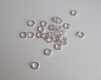 1 juego de 20 anillos abiertos en plata 925 de 5 mm de diámetro