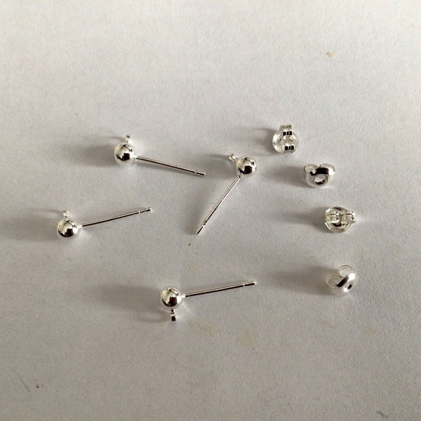 1 lot de 4 supports puces pour boucles d’oreilles en argent 925