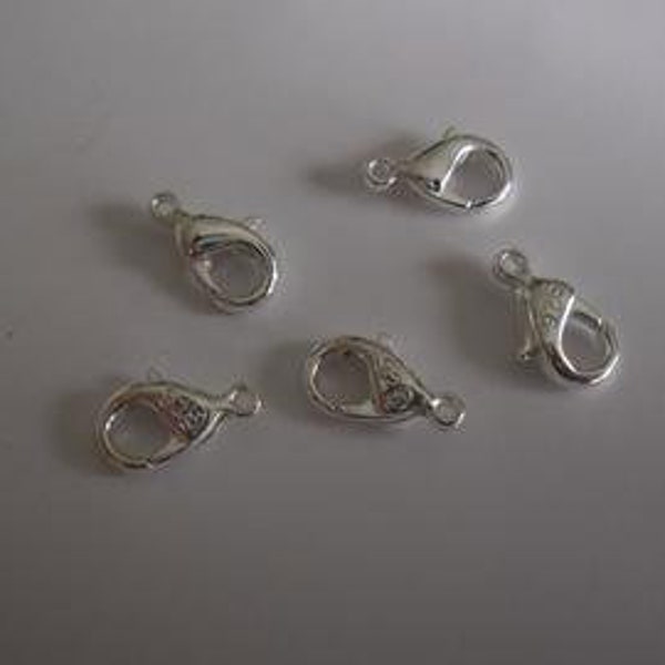 1 lot de 5 fermoirs mousqueton en argent 925