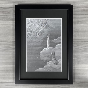 Gustave Dore Framed Art. Dante And Beatrice Ascend To The Sphere Of Mars, Dante&#39;s The Divine Comedy Inferno