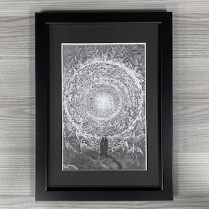 Gustave Dore Framed Art. The Empyrean, Dante's The Divine Comedy Inferno