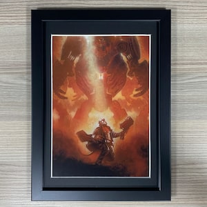 Hellboy II The Golden Army Framed Poster Art Pulp Sci-Fi Horror Fantasy Mondo Horror Guillermo Del Toro Bros Ron Perlman Drew Struzan