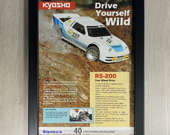 Framed Kyosho RS-200, Vintage Radio Controlled Car Advertising