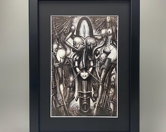 Necronomicon H.R. Giger Framed Art. Sci-Fi, Fantasy, Biomechanical