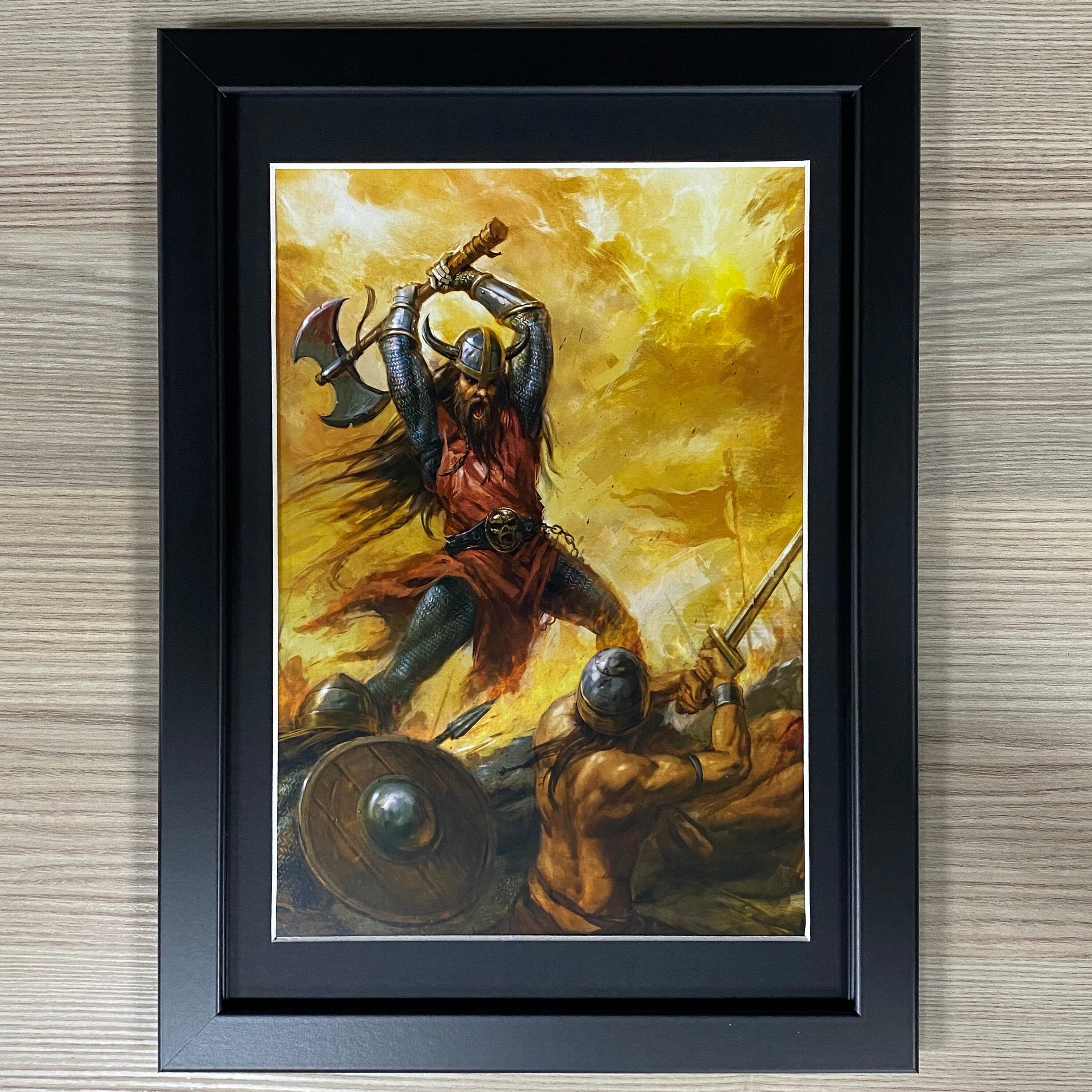 Viking Framed Art Pulp SciFi Fantasía nórdica guerrero Yuri Etsy